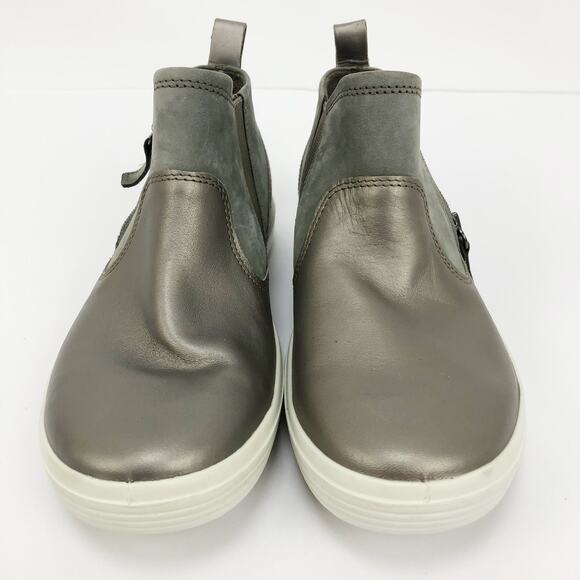 Ecco Womans Soft Classic Bootie Sneakers EU 36 US 5.5 Grey Outdoor Comfort Zip - Picture 2 of 11